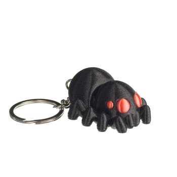 Pająk czarny brokat - brelok do kluczy